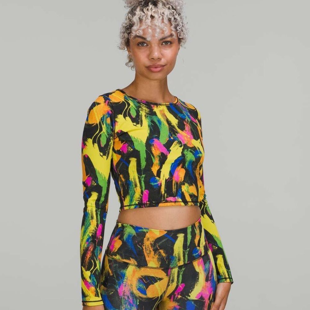 Lululemon Wunder Train Cropped Long Sleeve shirt